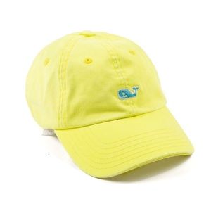 Vineyard Vines Yellow Strapback Dad Hat Whale Logo